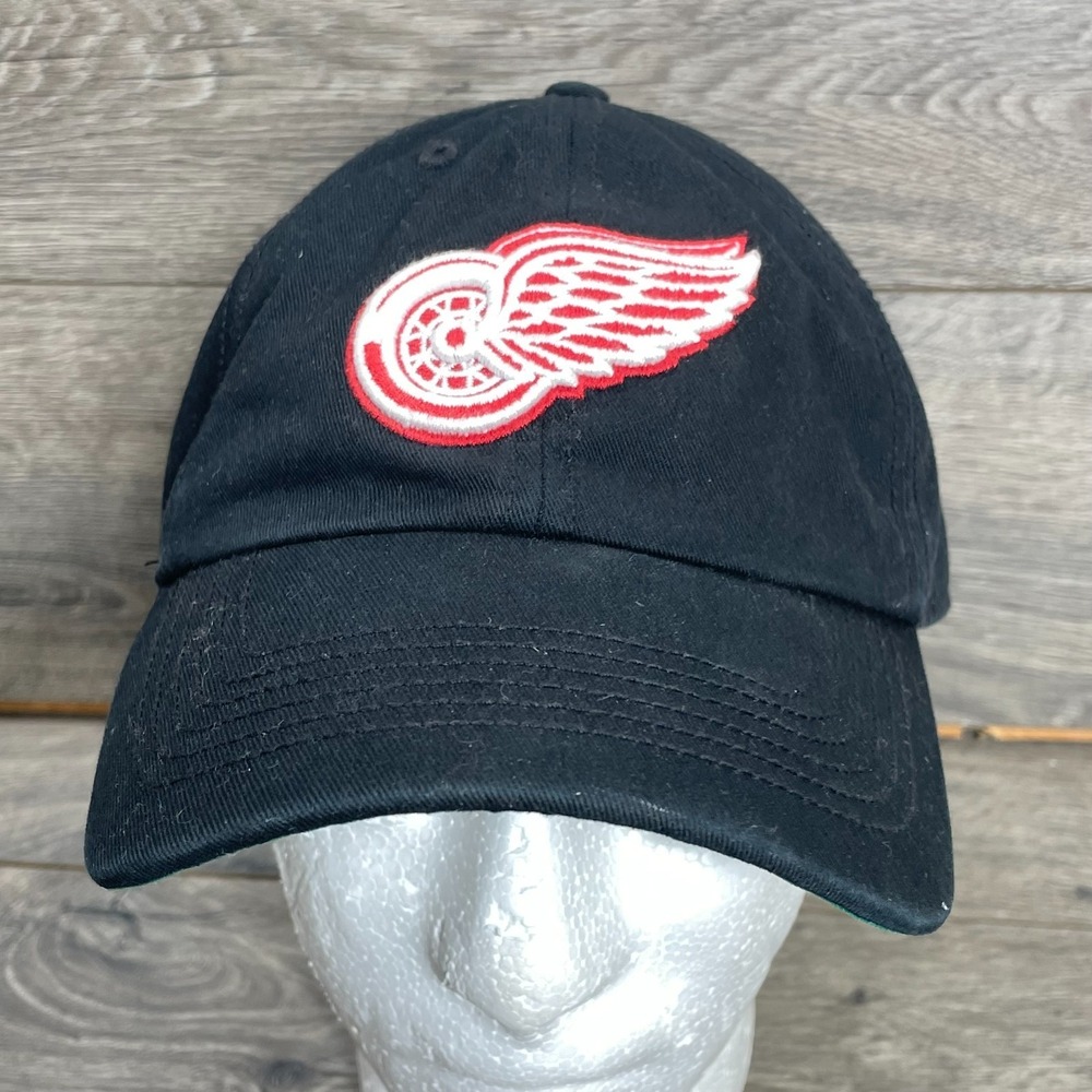47 Detroit Red Wings Hat Cap Adult Large Fitted Dad Embroidered NHL Hockey Black